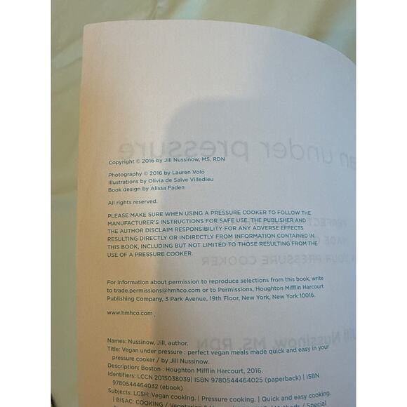 Vegan Under Pressure cookbook by Jill Nussinow - Picture 4 of 7
